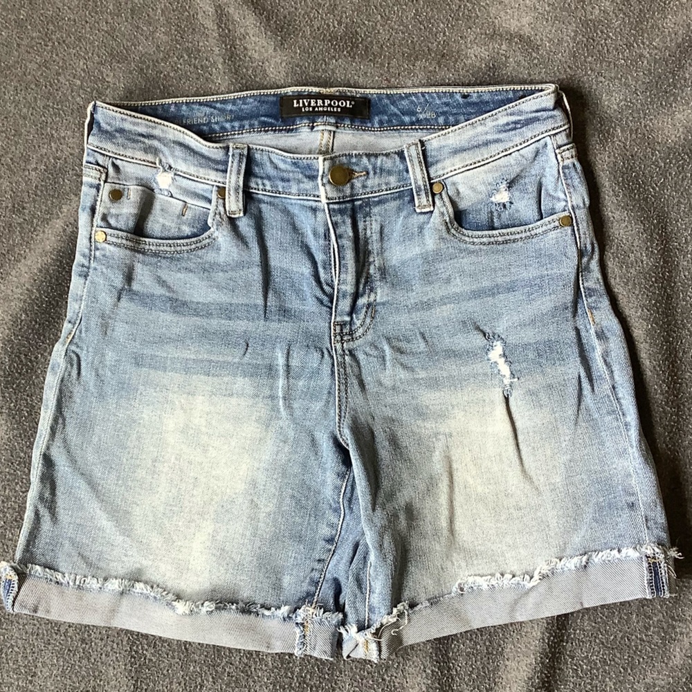 Liverpool distressed girlfriend shorts